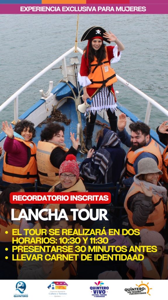 Lancha Tour en el marco del día internacional de la Mujer 11:30 hrs.